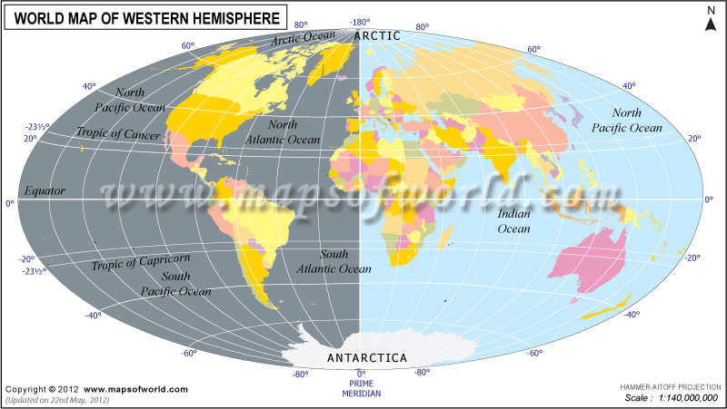 Western Hemisphere Map