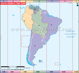 South America Time Zone Map