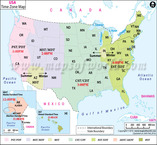 USA Time Zone Map